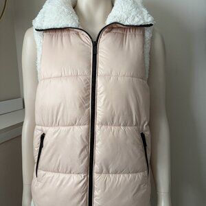 Calvin Klein Light Pink Sherpa Lined Puffer Vest Size Small